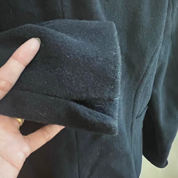 Navy Blue Double Breasted Wool Pea Coat Jacket St. John's Bay Women's Size L - Picture 7 of 10